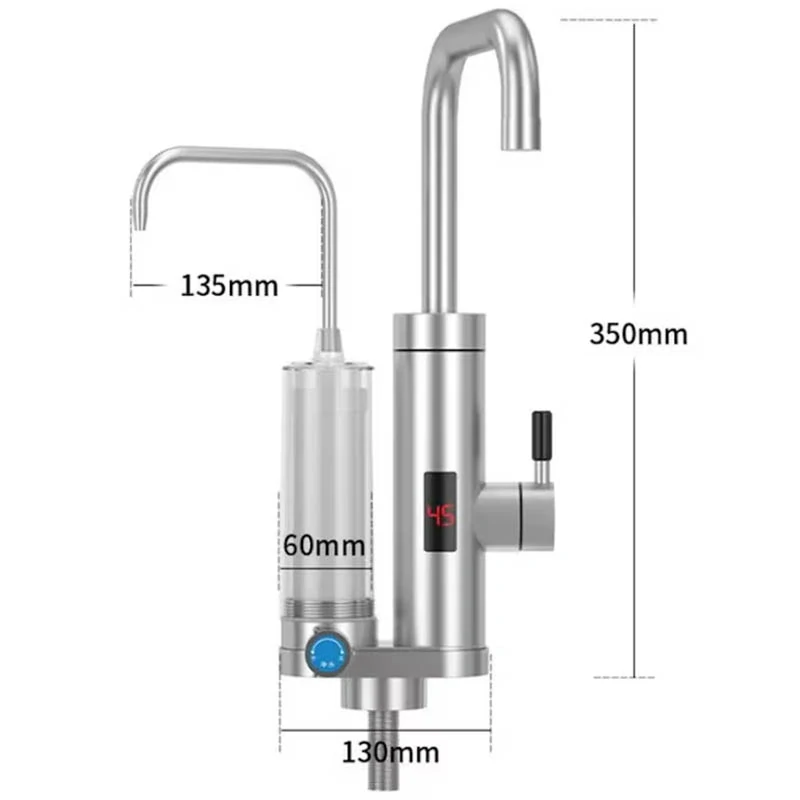 Prietokový ohrievač vody s filtrom a LCD displejom RYK-011-1 3kW