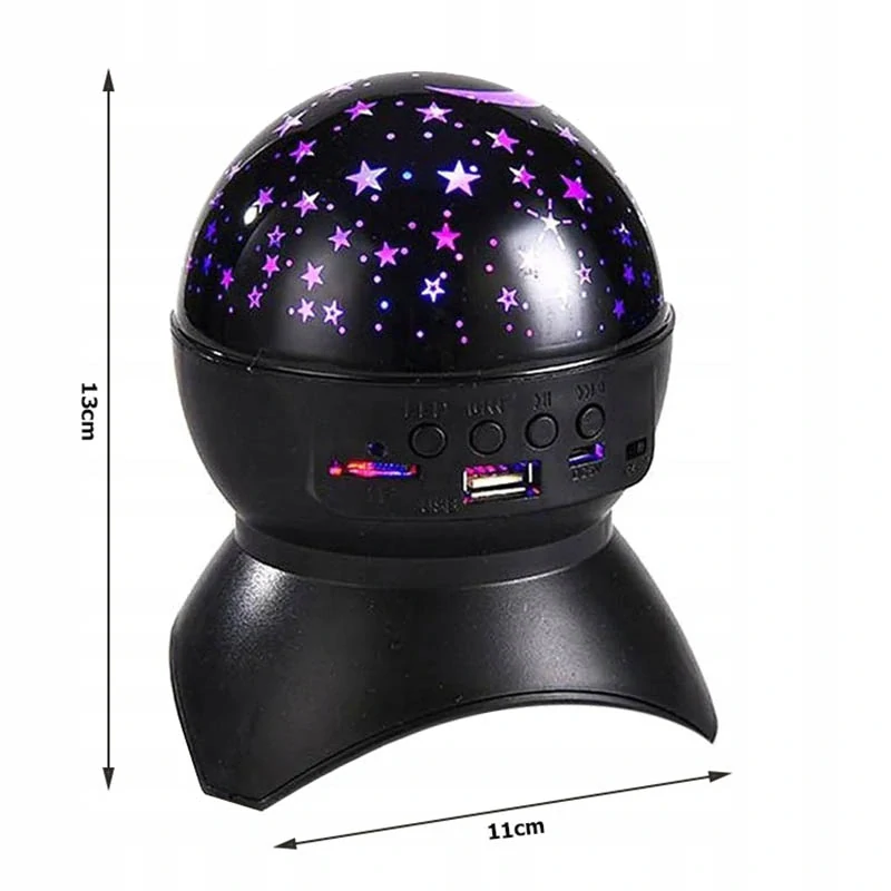 Nočná lampa s projektorom čierna