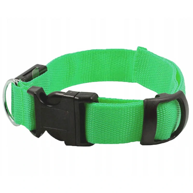 Obojok svietiaci LED nastaviteľný 46-59cm zelený