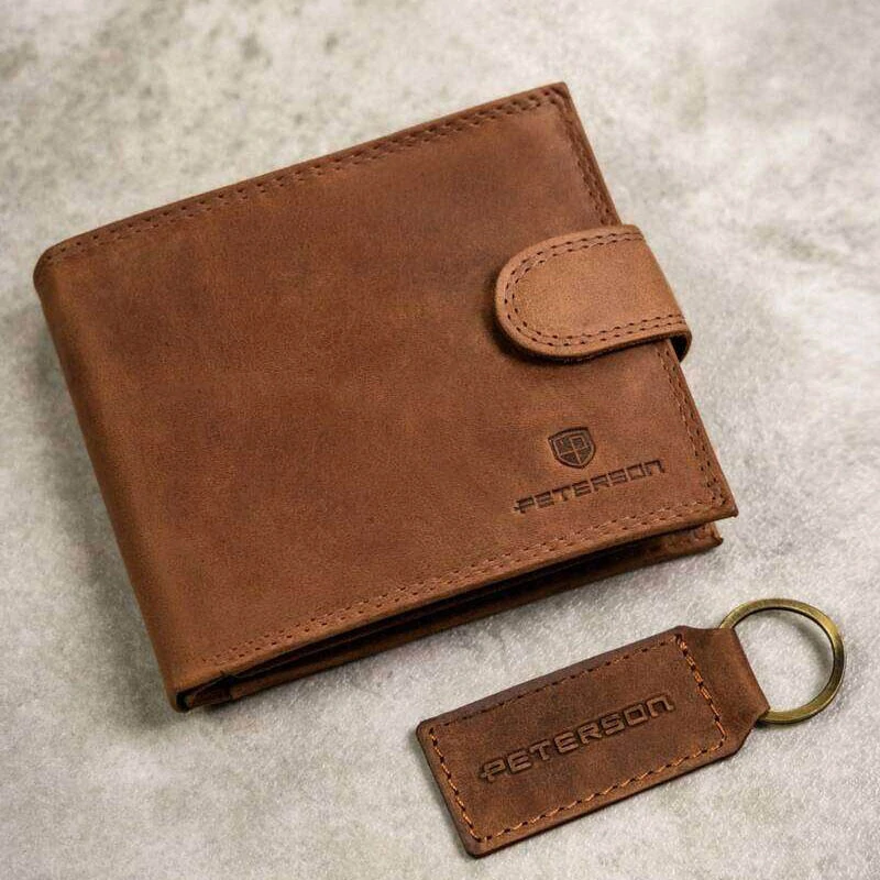 Darčeková sada Peterson Peňaženka s príveskom N009L Cognac