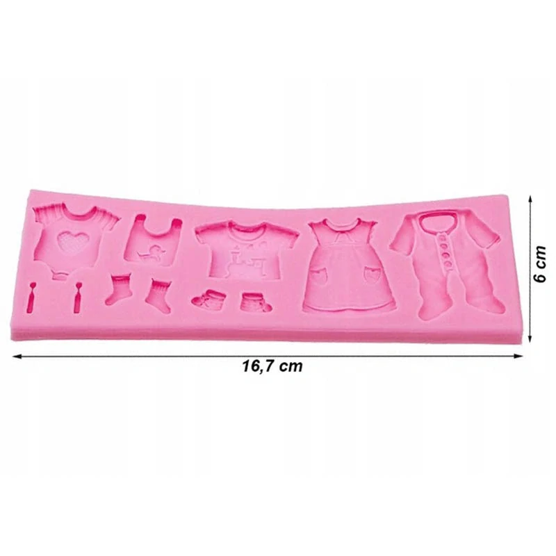 Silikónová forma na čokoládové figúrky Detské oblečenie 16x6cm