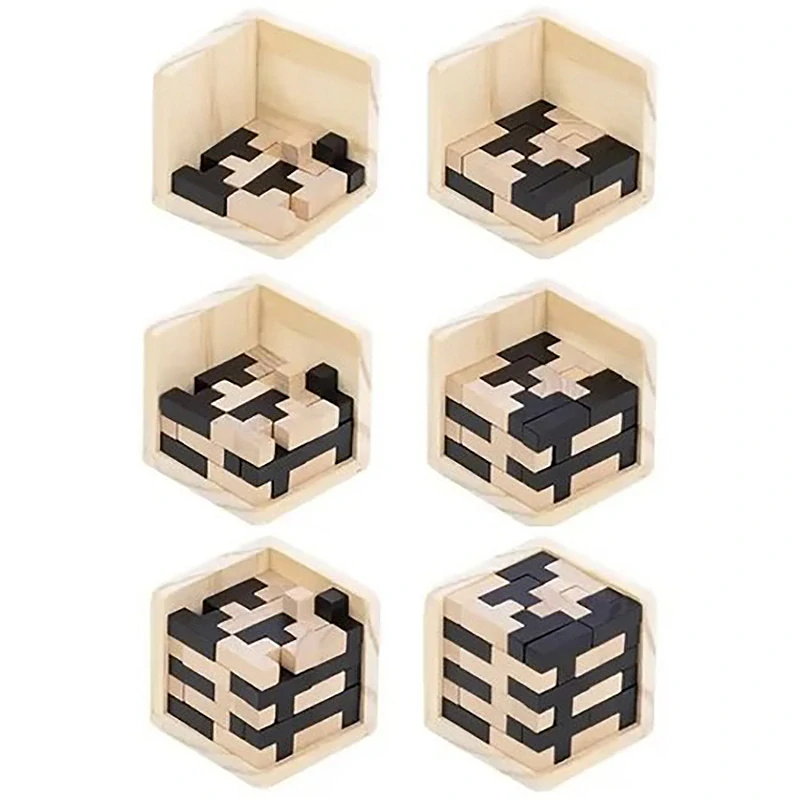 Puzzle drevené - Kocka hlavolam 