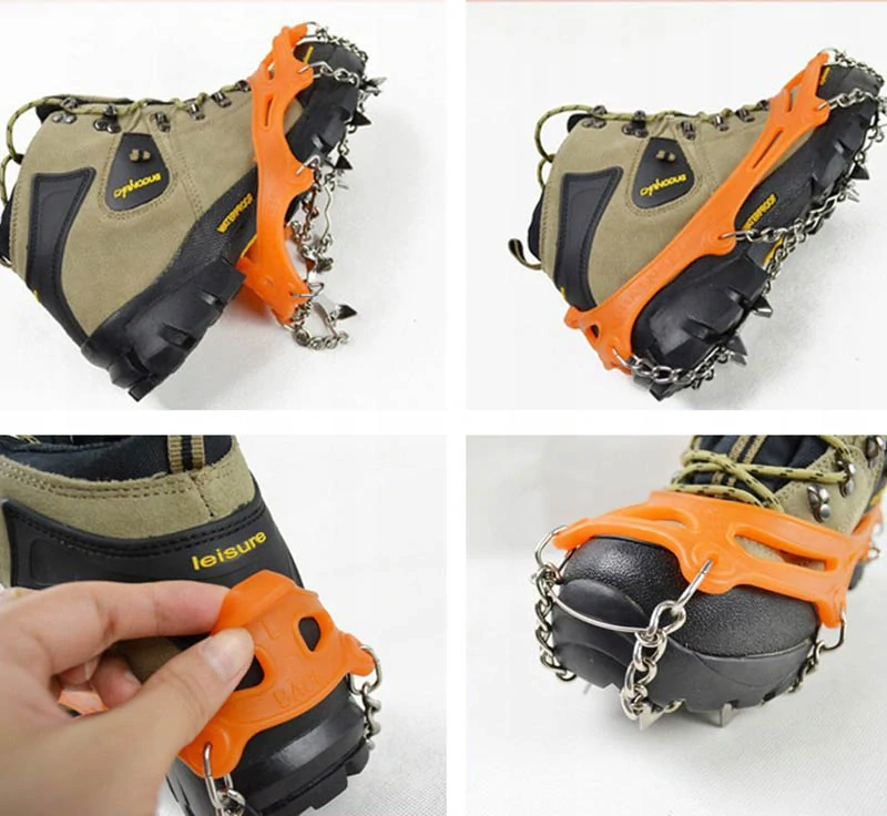 Protišmykové návleky na topánky s kovovými hrotmi 36-45 oranžové