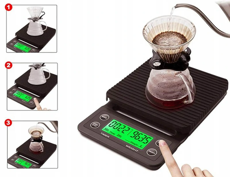 Elektronická kuchynská váha na prípravu kávy TYL-908A hnedá