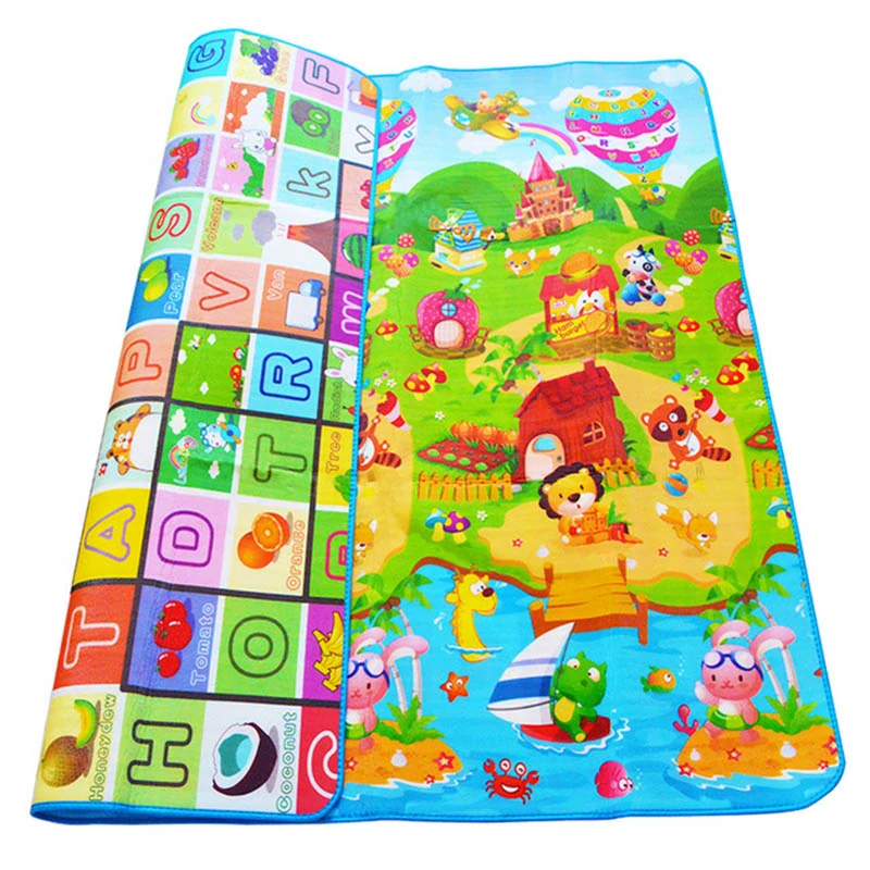 Detská skladacia penová hracia podložka – rozprávkový svet, 180 x 120 cm