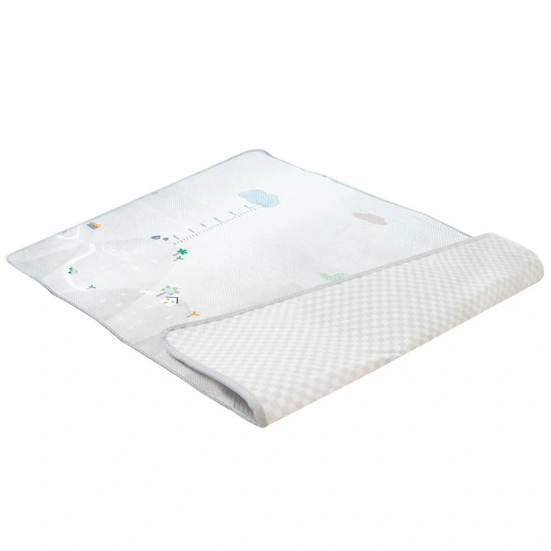 Obojstranná penová hracia podložka s meraním výšky – sivá, 200 x 180 cm