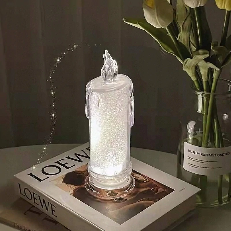 LED sviečka s imitáciou vosku 18cm