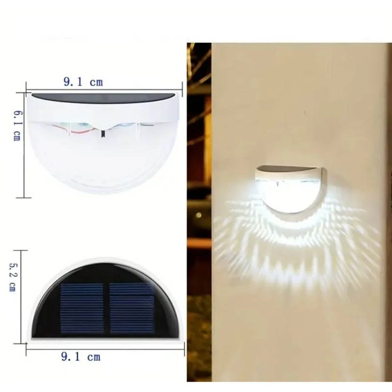 Nástenná solárna lampa 6 LED studená biela