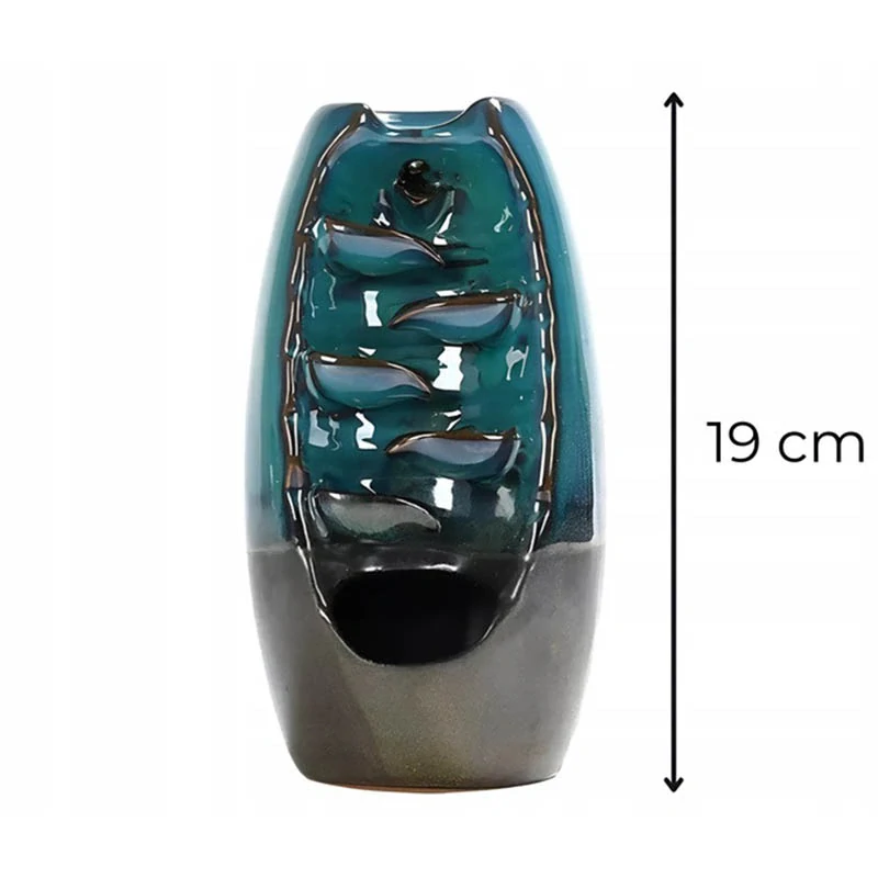 Keramická aromalampa Vodopád 18cm - sivá