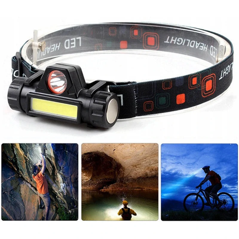 Čelová LED baterka COB 4v1 s magnetom