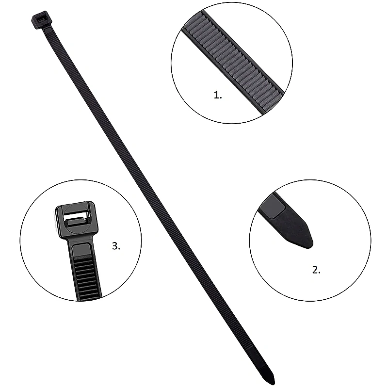 Sťahovacie pásky čierne 100ks - 100mm x 2,5mm