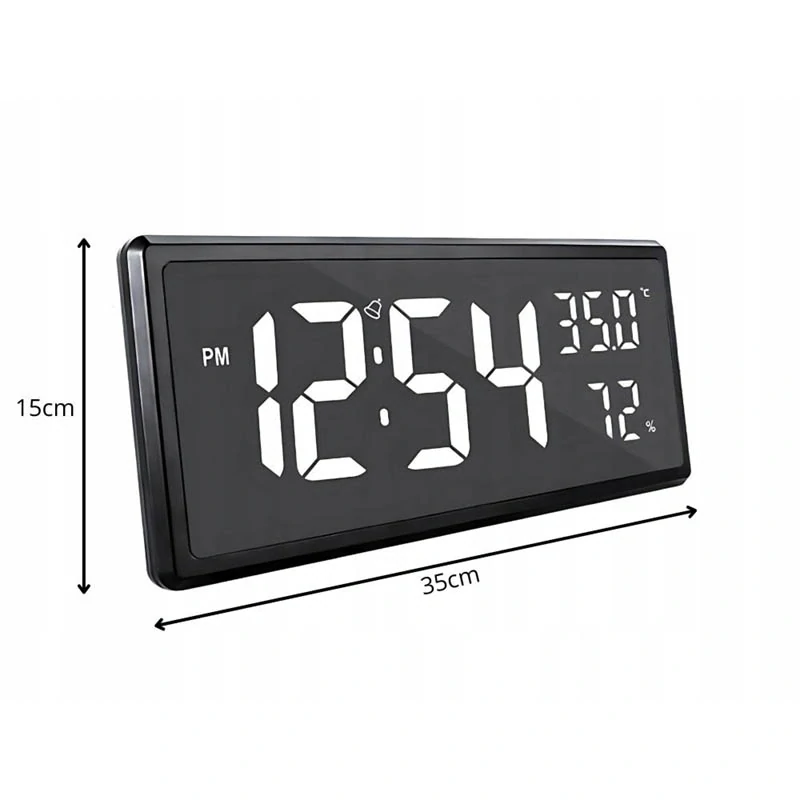 LED hodiny s teplomerom 3808L 35x15cm