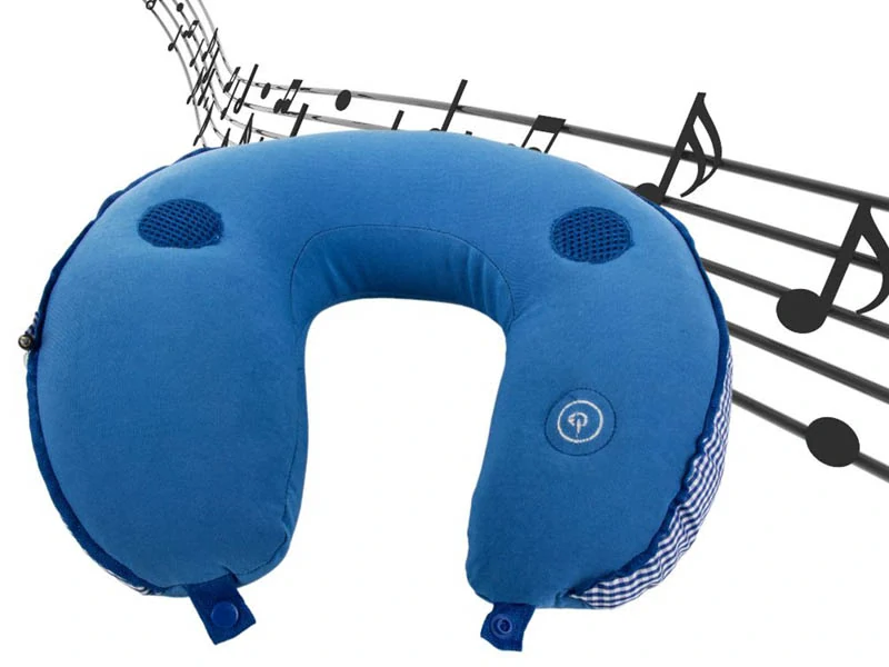 Cestovný vankúš masážny s reproduktorom