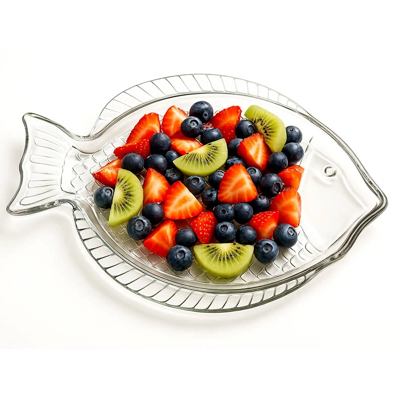 Ryba - Sklenený tanier: 35 x 24 x 3cm