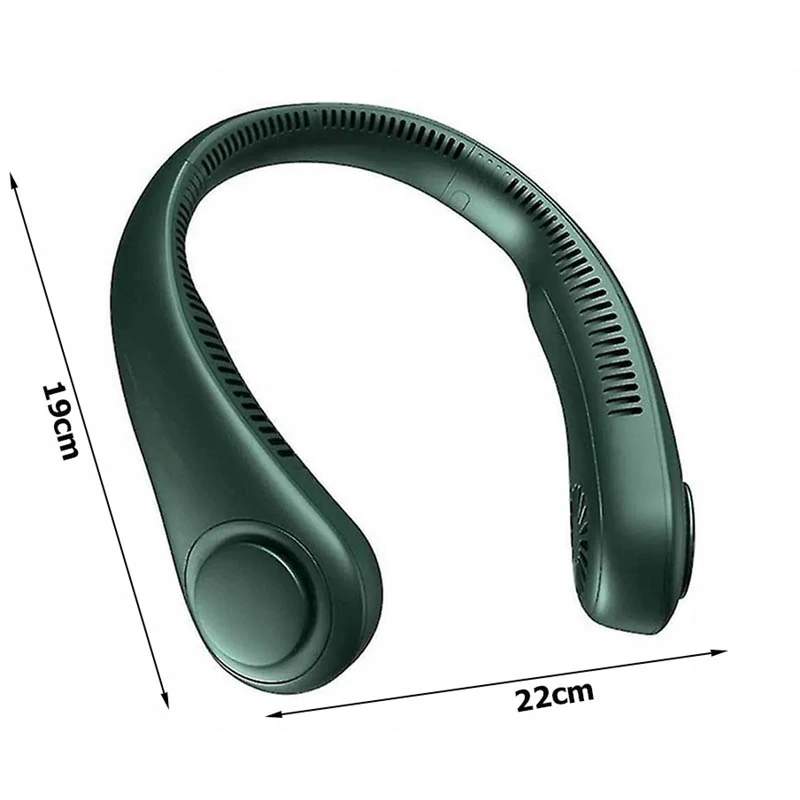 Prenosný ventilátor na krk zelený