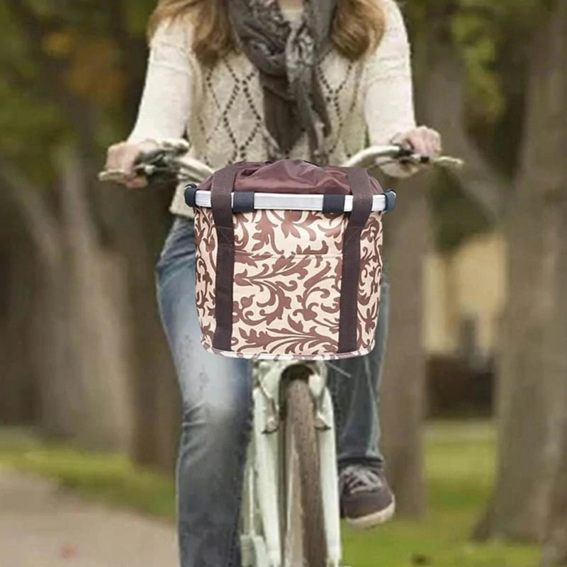Predný kôš na bicykel hnedý