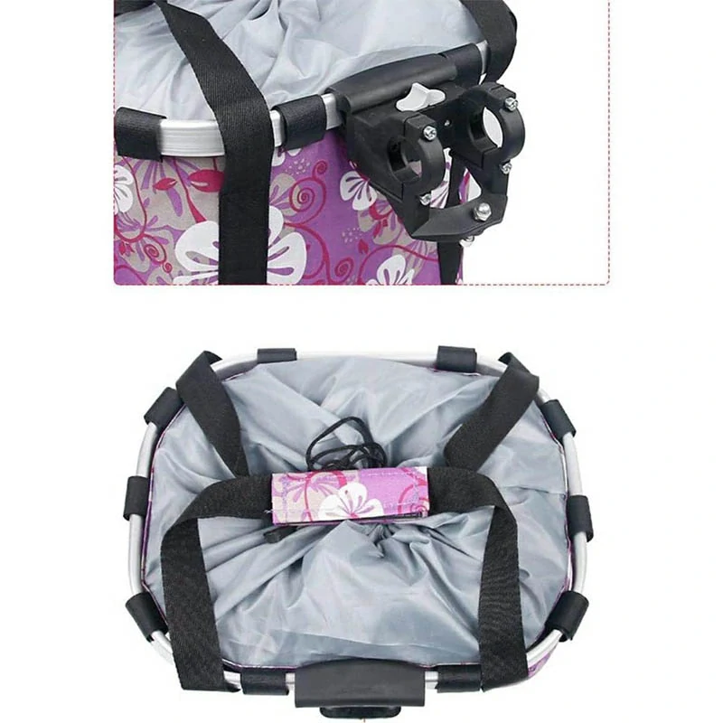 Predný kôš na bicykel kvietkovaný