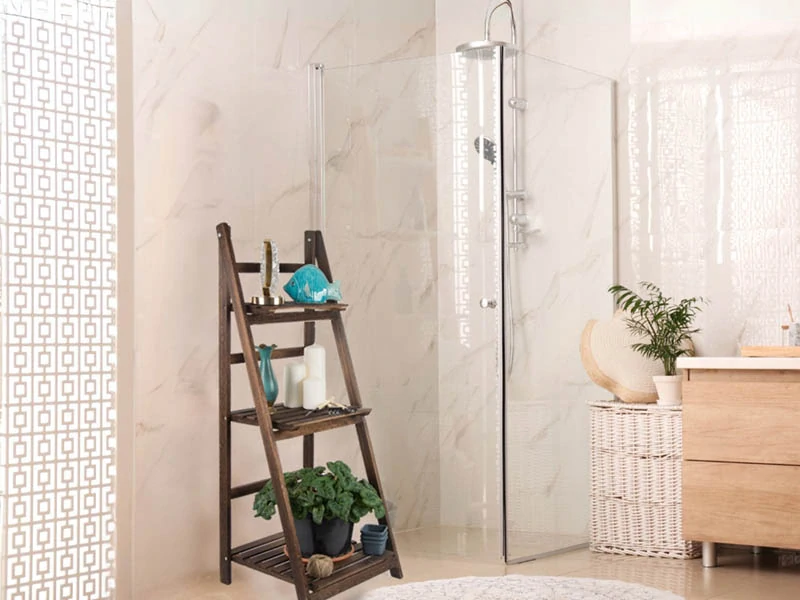 Drevený stojan na kvety rebrík 107cm s 3 policami hnedý