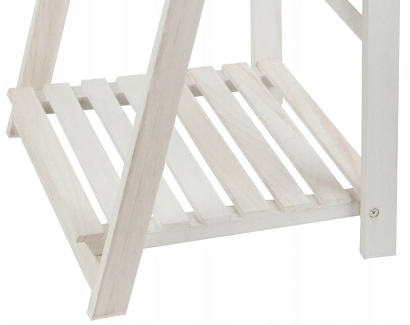 Drevený stojan na kvety rebrík 102cm so 4 policami biely
