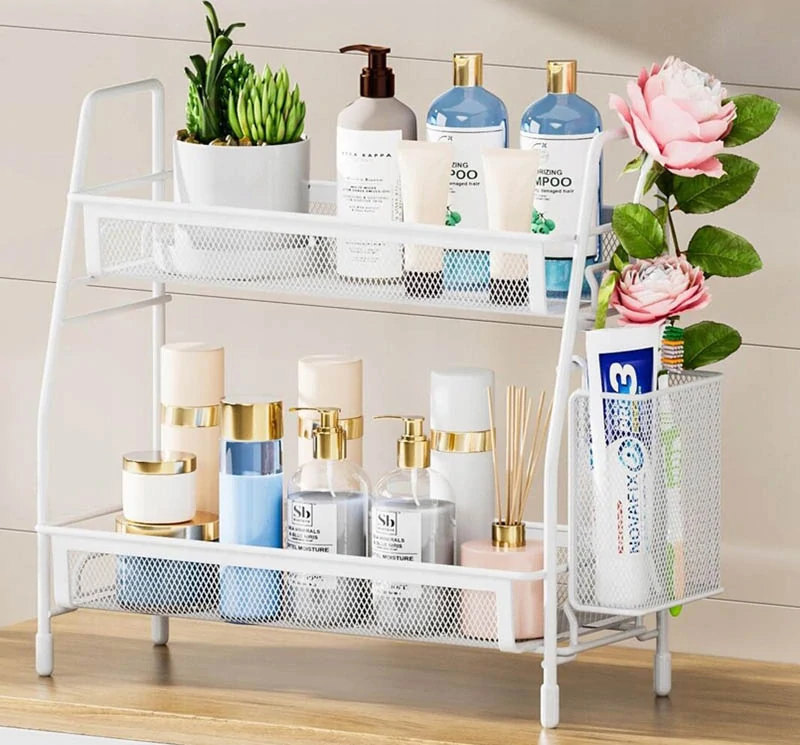 Kovový organizér do kuchyne a kúpeľne 32 x 36 x 17cm biely