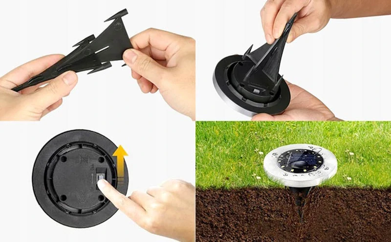 Záhradné solárne lampy 16LED 4ks