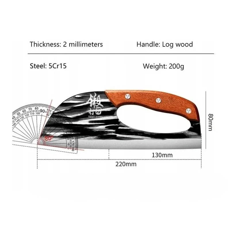 Krájač na zeleninu - Kuchynský nôž plochý: 22cm
