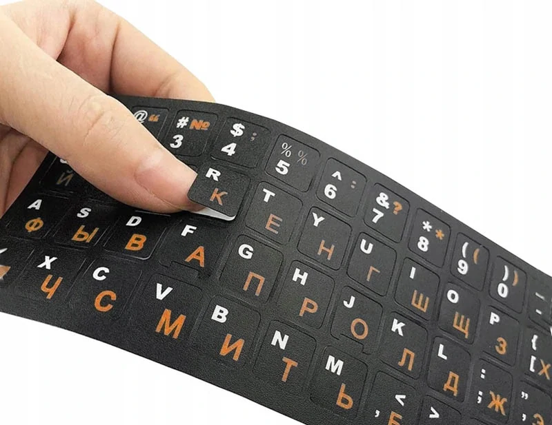 Nálepky na klávesnicu QWERTY + azbuka