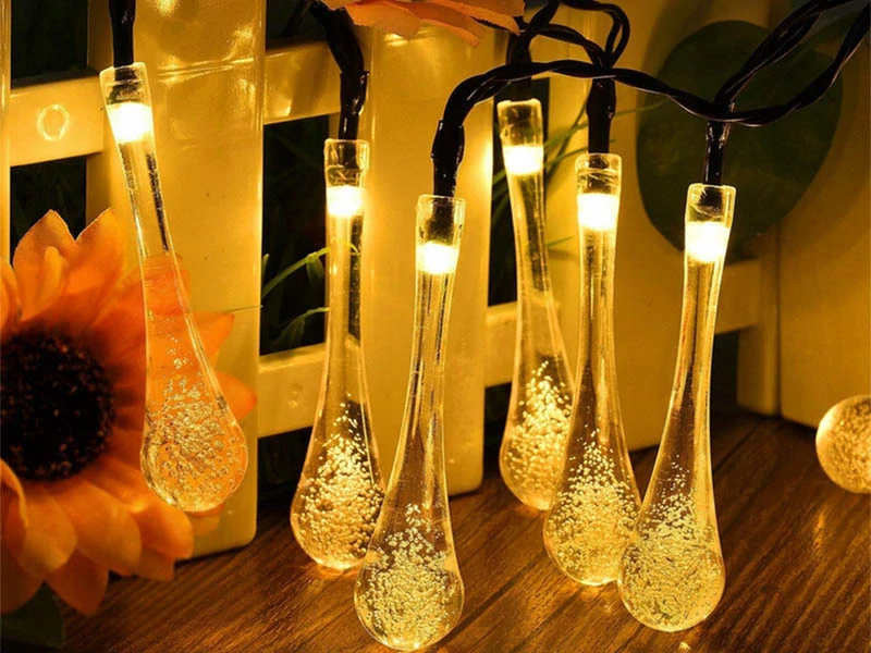Záhradná solárna girlanda 20 LED kvapky