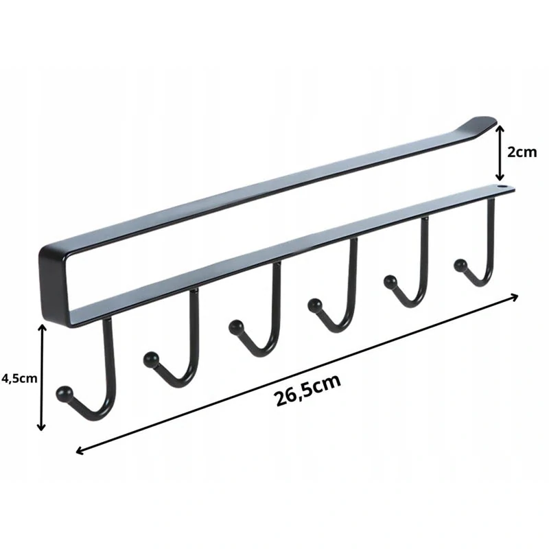 Kovový vešiak pod kuchynskú skrinku čierny