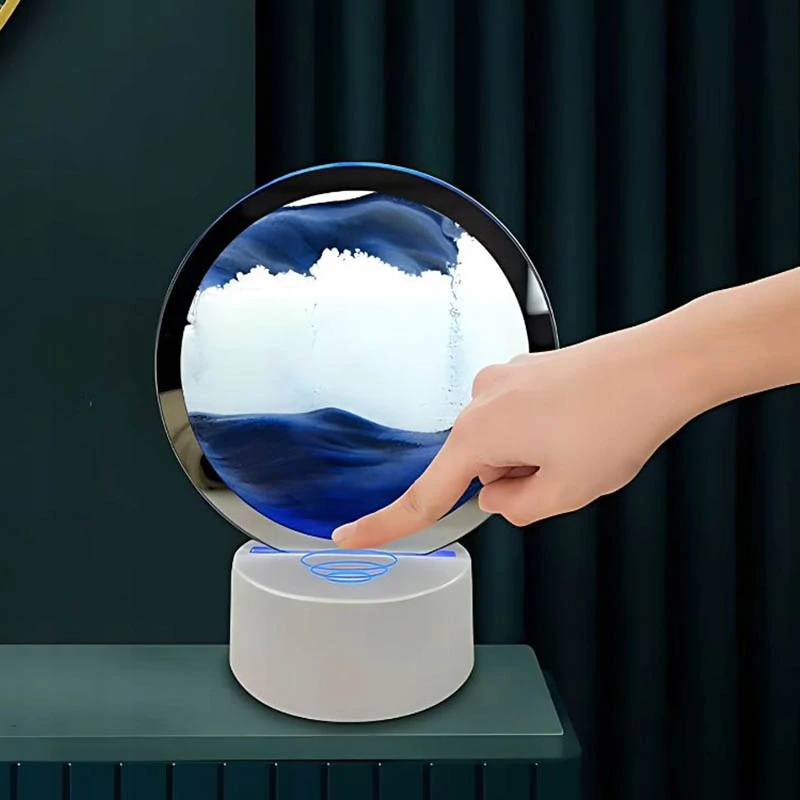 3D lampa s pohyblivým pieskom 19cm