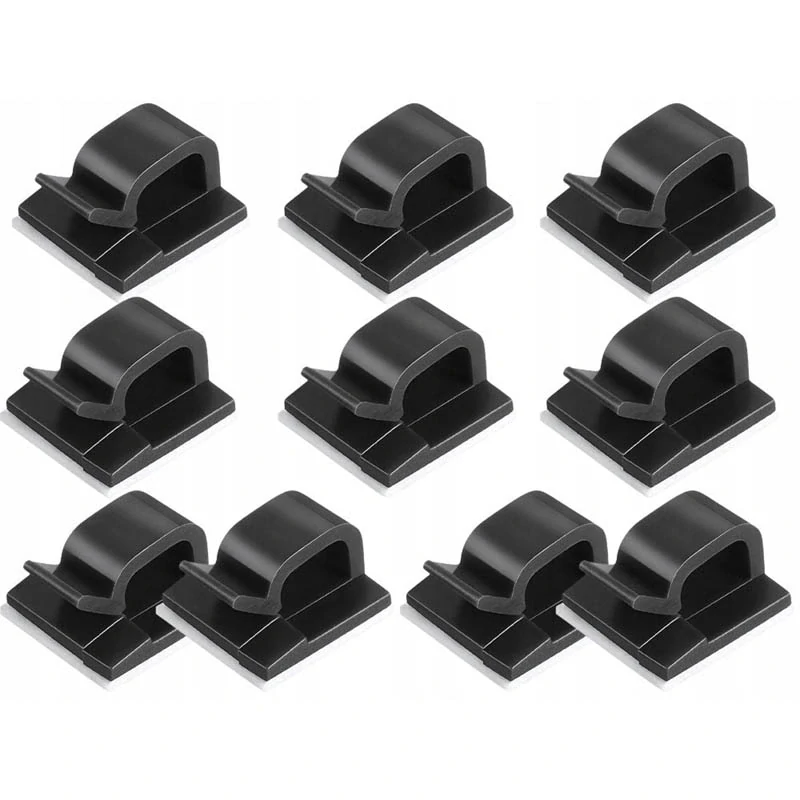 Lepiace držiaky na káble 10ks čierne