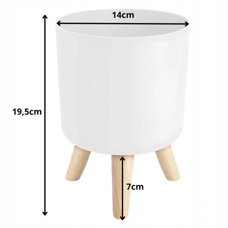 Kvetináč na nožičkách 14cm biely