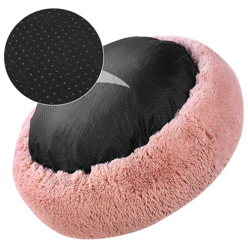 Plyšový pelech pre zviera okrúhly 80cm ružový