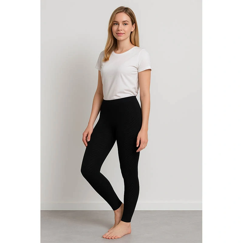 Dámske termo legíny s módnym vzorom, veľkosť M (40/42)