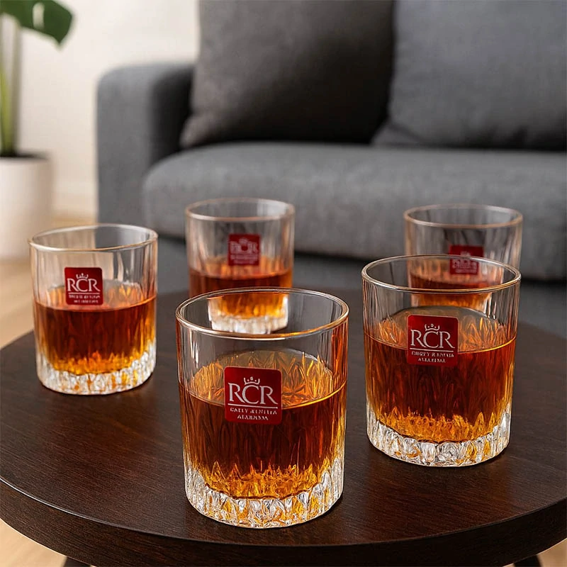 Poháre na whisky RCR Fire 6 ks – krištáľové poháre z luxusného skla Luxion®, 2,4 dcl