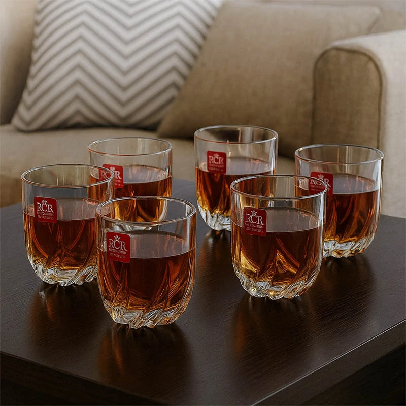 Poháre na whisky RCR Elegance 6 ks – krištáľové poháre z luxusného skla Luxion®: 2,9 dcl