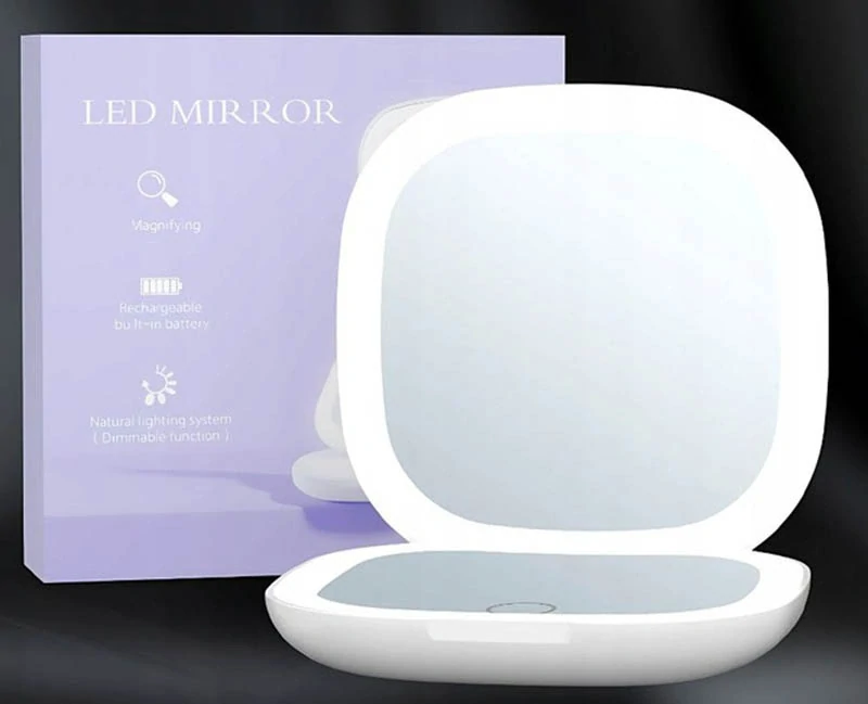 Kozmetické zrkadielko s LED podsvietením