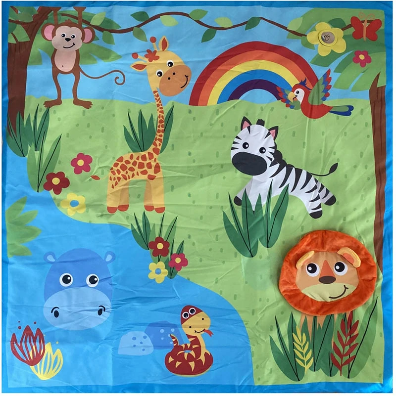 Detská hracia podložka so zvieratkami 100 × 100 cm