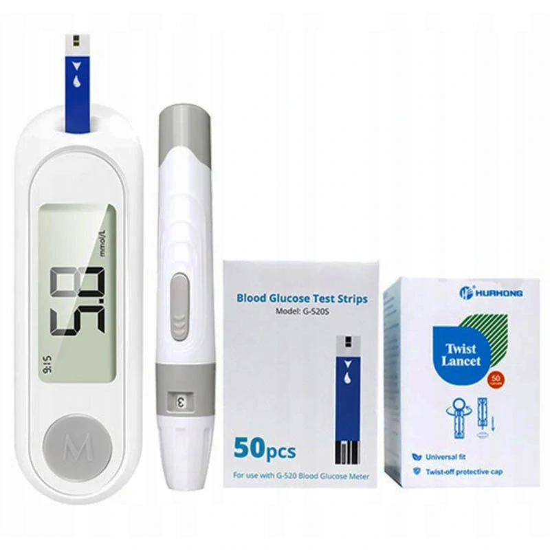 Digitálny glukometer s testovacími prúžkami a lancetami