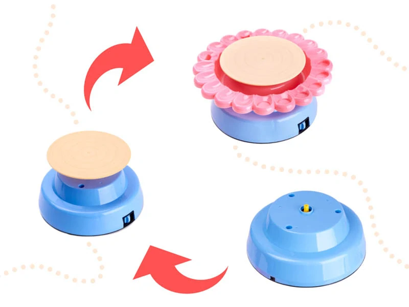 Detský hrnčiarsky kruh - Kreatívny set s hlinou a farbami 600 g