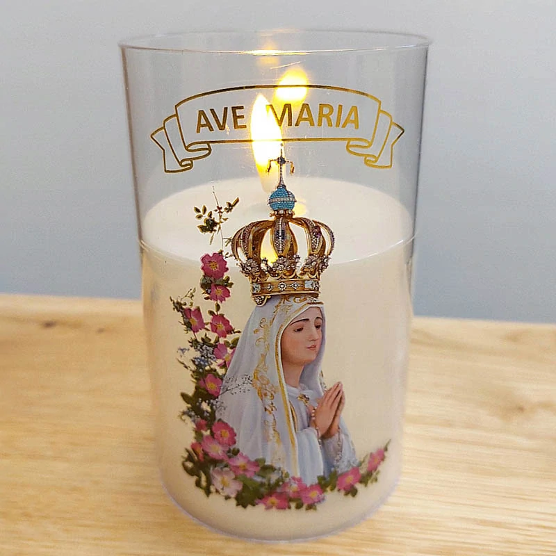 LED sviečka AVE MARIA 12,5 × 7,5 cm – dekoratívny elektrický kahancek s efektom plameňa
