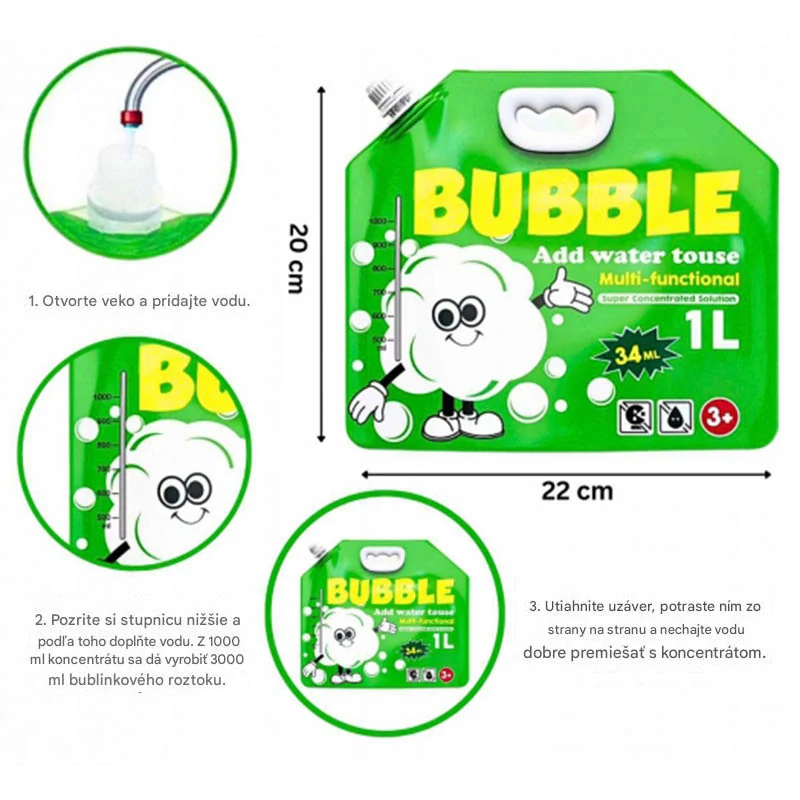 Tekutina na bublifuk koncentrát 34 ml = 1 L pripraveného roztoku