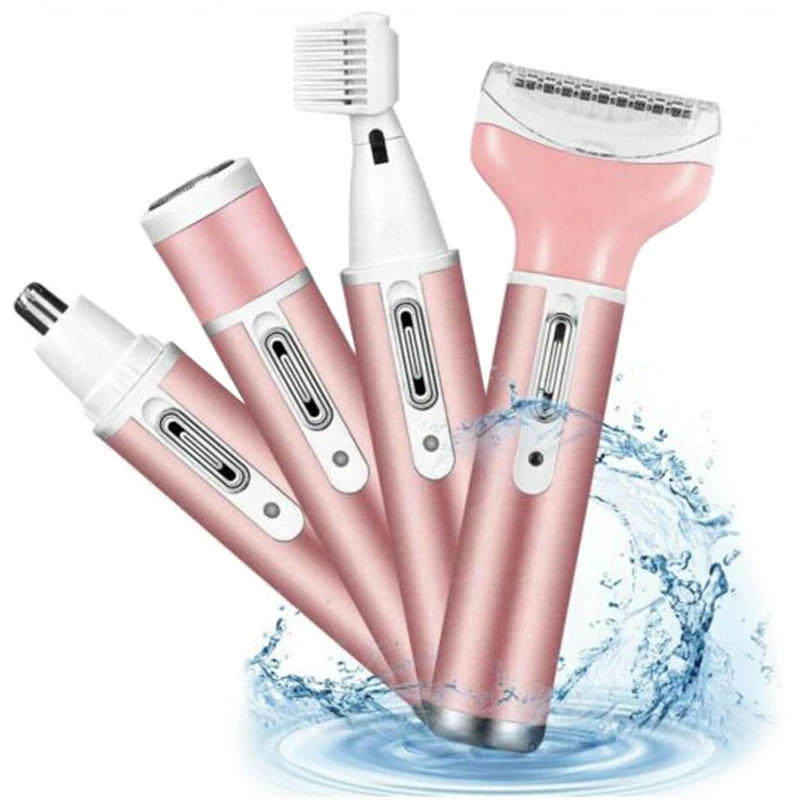 Dámsky USB depilátor a holiaci strojček 4v1 s vymeniteľnými nadstavcami