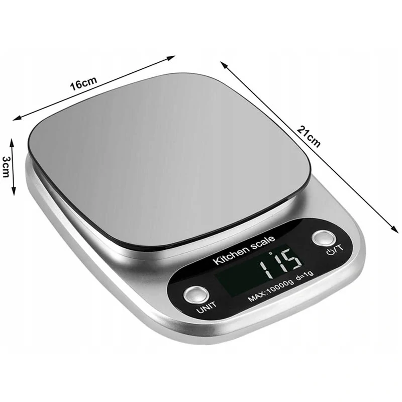 Elektronická kuchynská váha 3kg strieborná