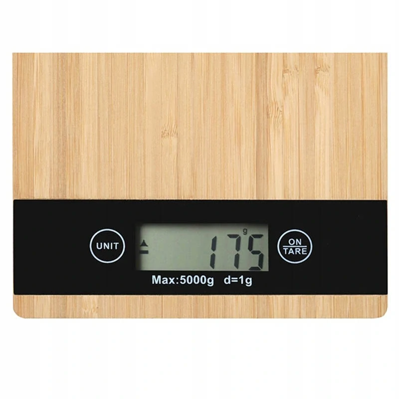 Kuchynská bambusová váha s LCD displejom do 5 kg