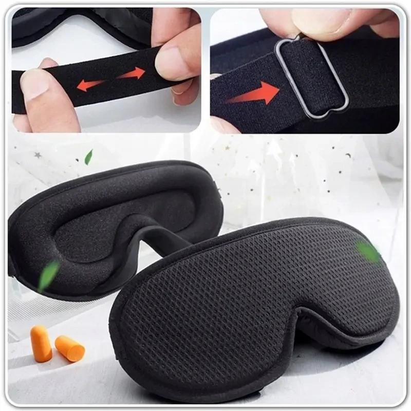 Ergonomická 3D maska na oči na spanie čierna