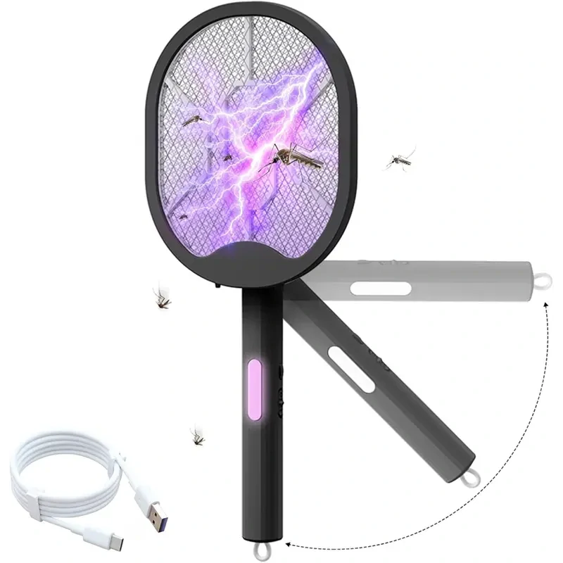 Elektronická plácačka na dotieravý hmyz čierna