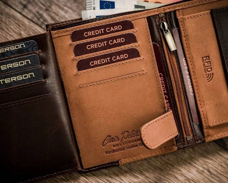 Veľká dvojfarebná pánska peňaženka z prírodnej kože Peterson N4-SHS-4131