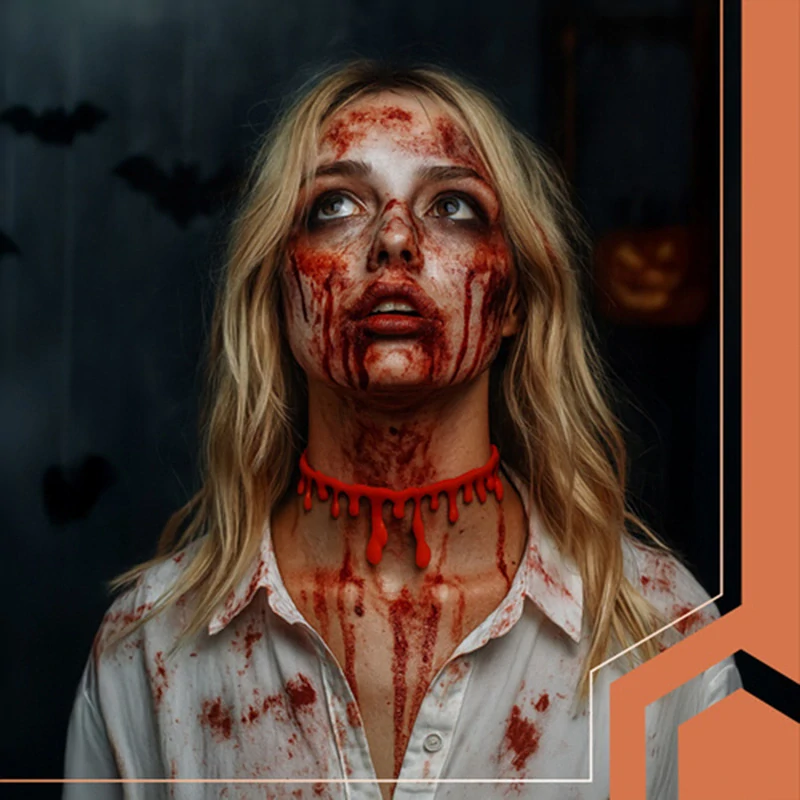 Krvavý náhrdelník choker na Halloween