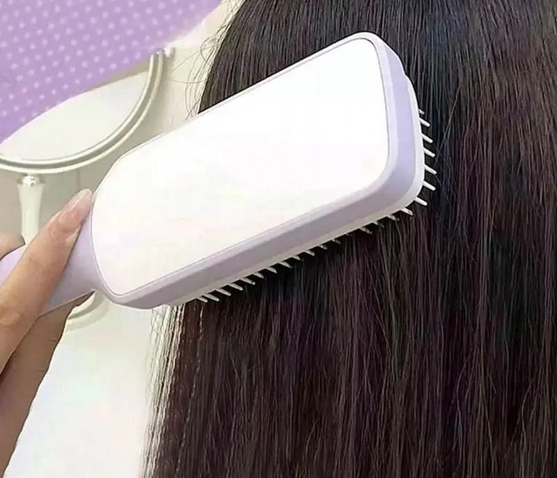 Samočistiaca kefa na vlasy proti elektrizovaniu svetlosivá
